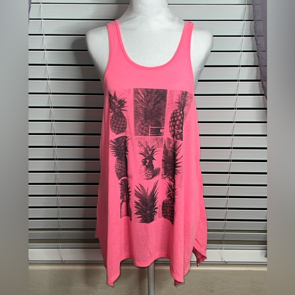 American Eagle Outfitters Pink Pineapple Graphic Tank Top